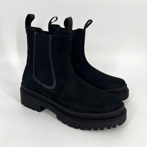 Thursday Boot Co Legend Platform Chelsea Boots Womens 9.5 Matte Black Leather - Picture 1 of 8